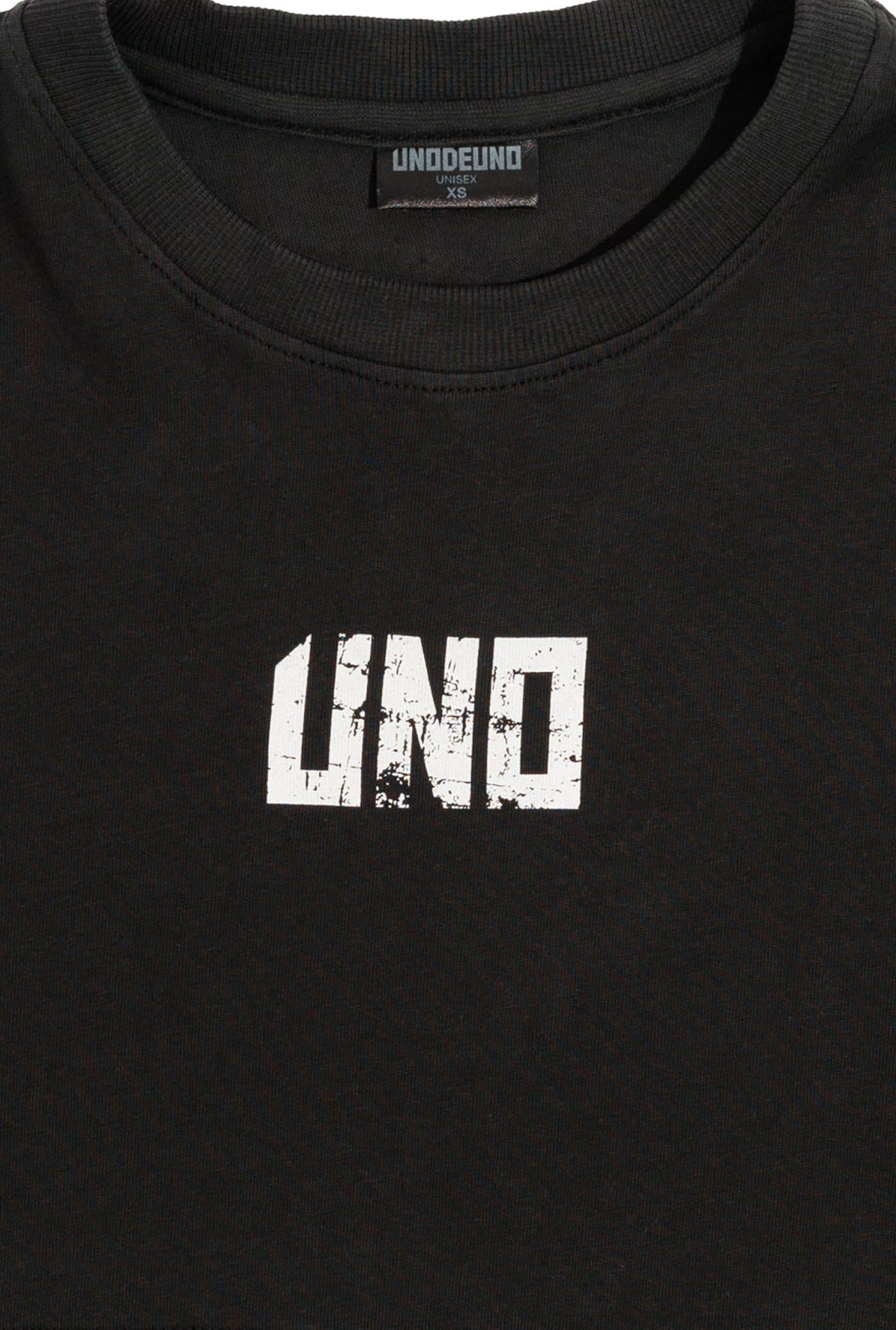 Anthracite Cotton Crop Top T-Shirt UNO
