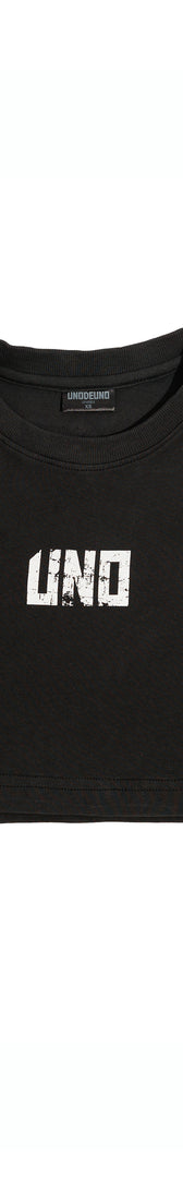 Anthracite Cotton Crop Top T-Shirt UNO