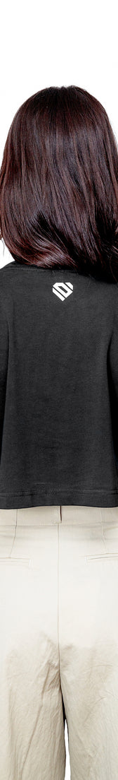 Anthracite Cotton Crop Top T-Shirt UNO