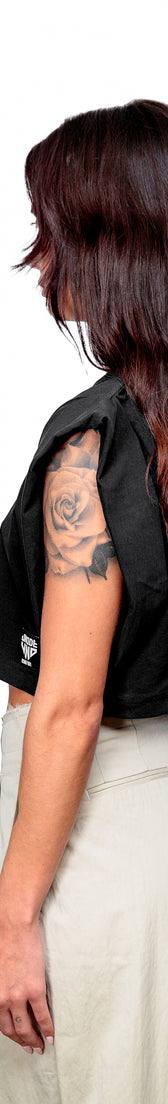 Anthracite Cotton Crop Top T-Shirt UNO