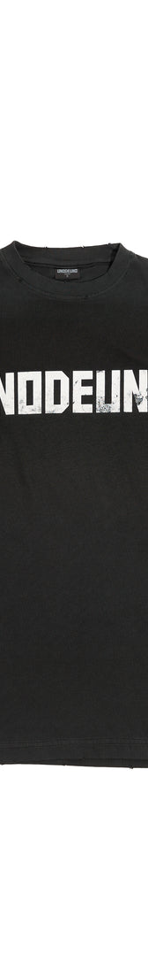 Anthracite Cotton White Printed Oversize T-Shirt