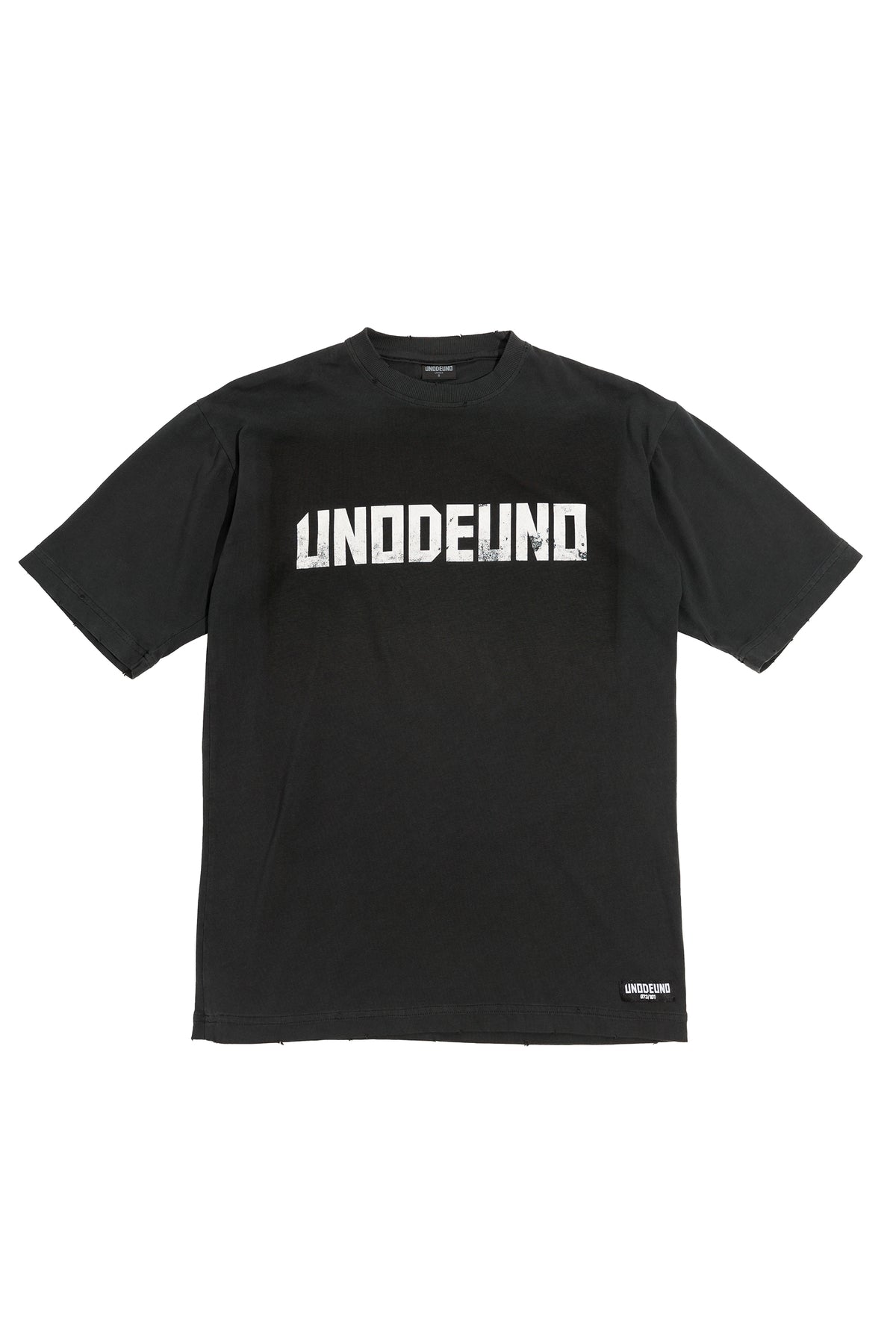 Anthracite Cotton White Printed Oversize T-Shirt