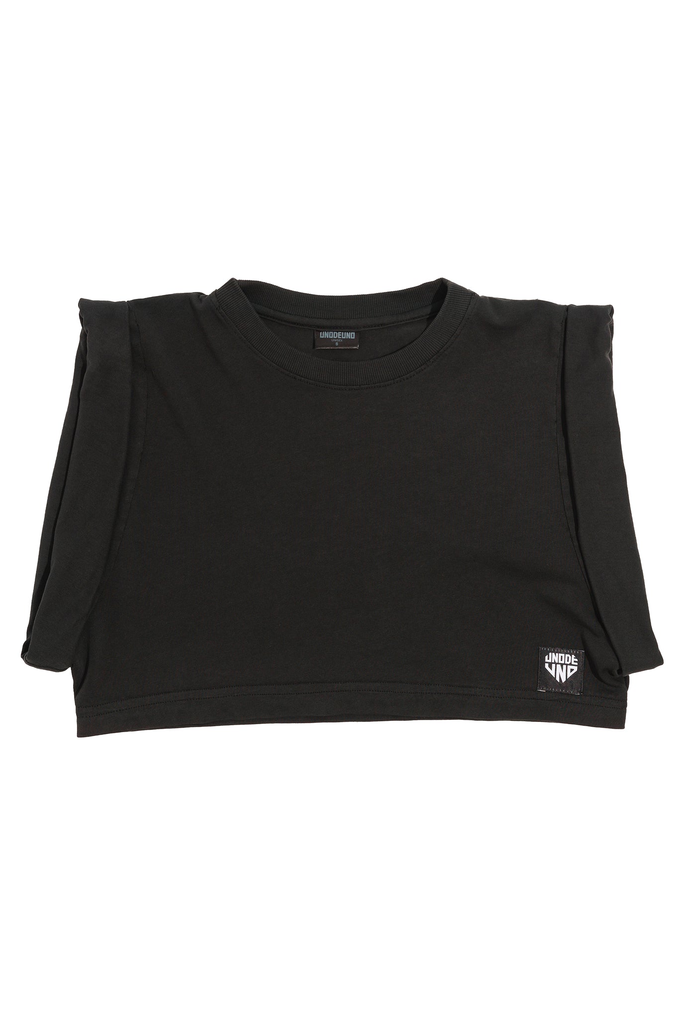 Anthracite Cotton Top Crop T-Shirt
