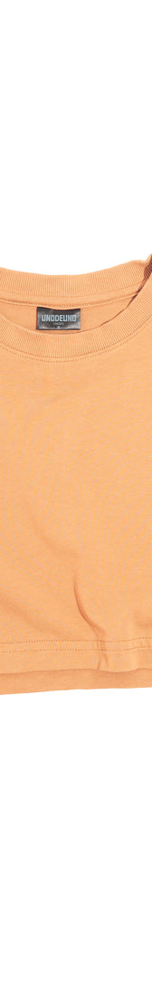 Camel Cotton Top Crop T-Shirt