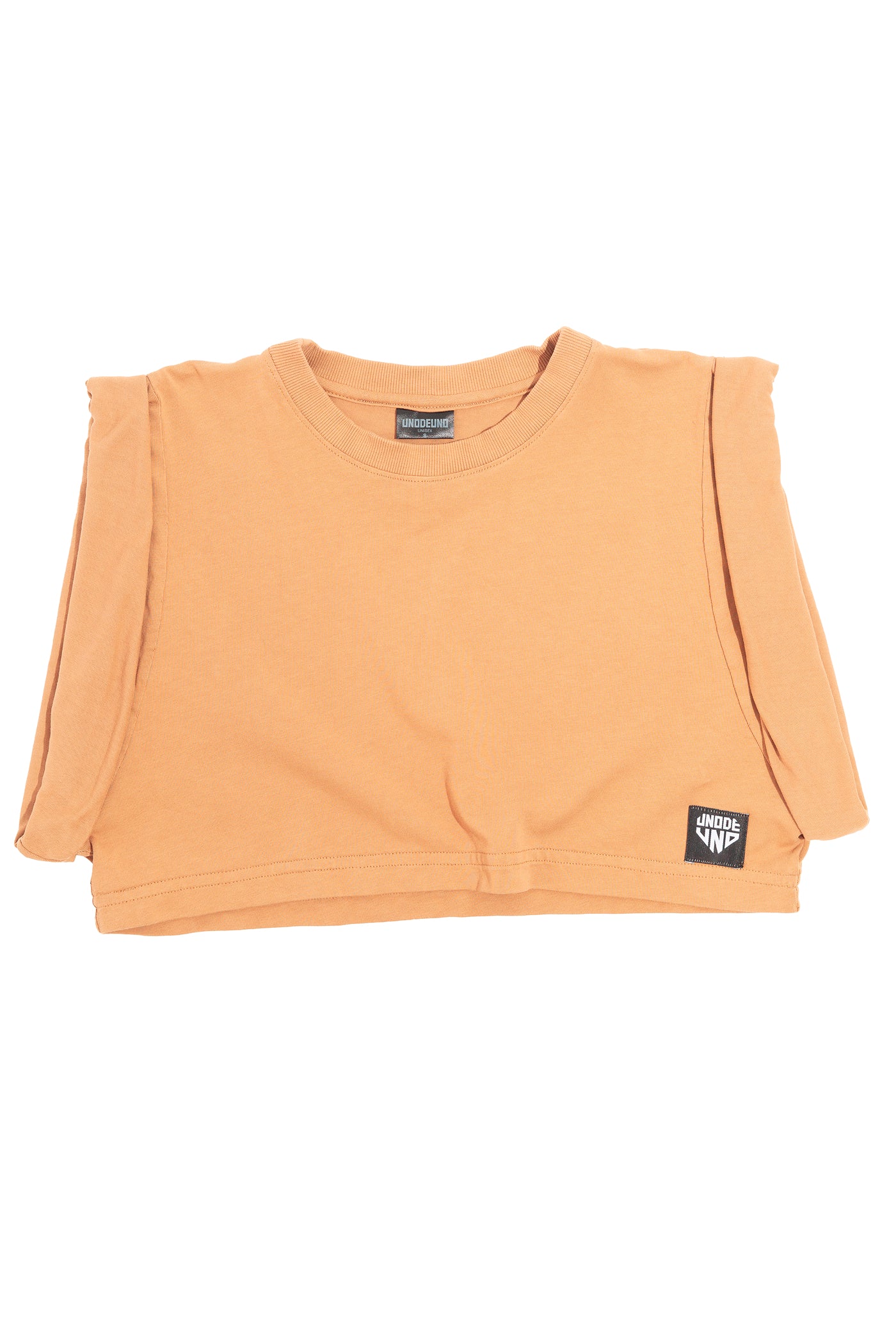 Camel Cotton Top Crop T-Shirt