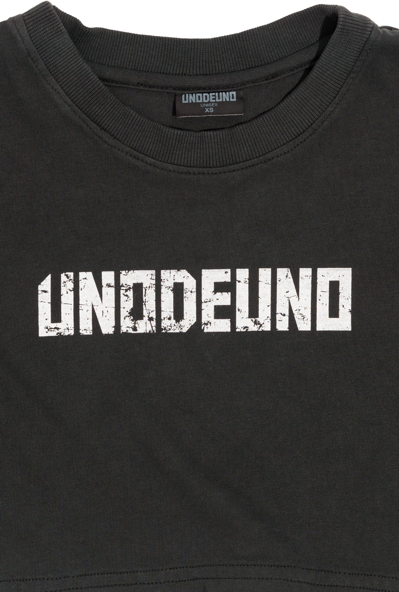 Anthracite Cotton White Printed Top Crop T-Shirt