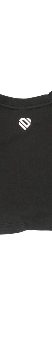 Anthracite Cotton White Printed Top Crop T-Shirt