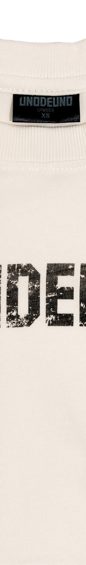 Off-white Cotton Black Printed Top Crop T-Shirt