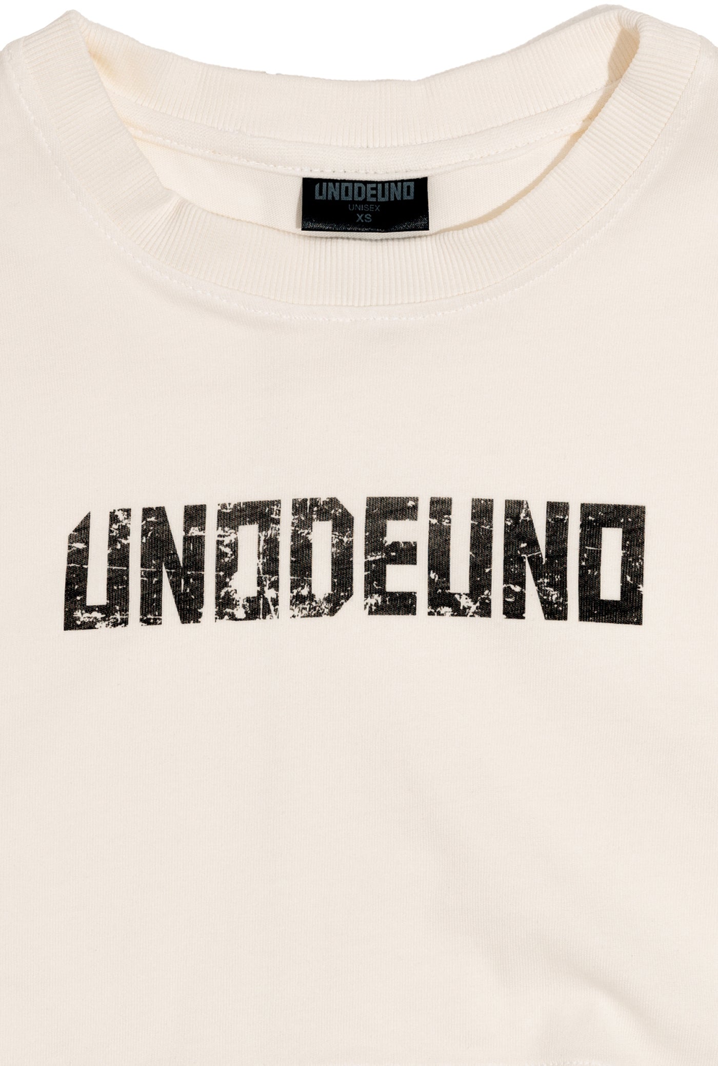 Off-white Cotton Black Printed Top Crop T-Shirt