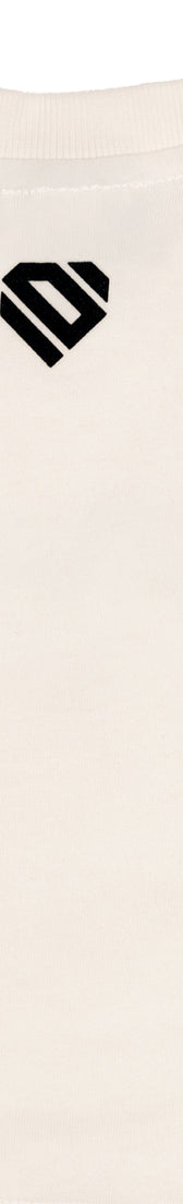 Off-white Cotton Black Printed Top Crop T-Shirt